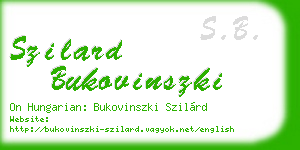 szilard bukovinszki business card
