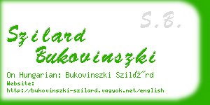 szilard bukovinszki business card